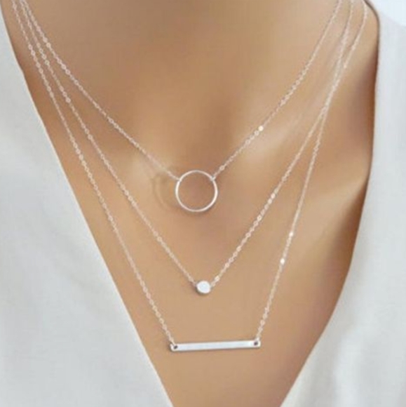 ✨5/$30-GOLD Bar, ball, loop Three-Layer … - Picture 2 of 4